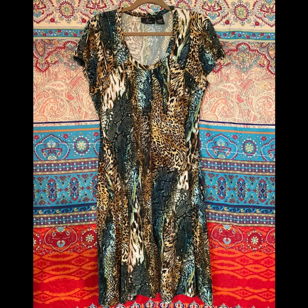 Snakeskin colored dress